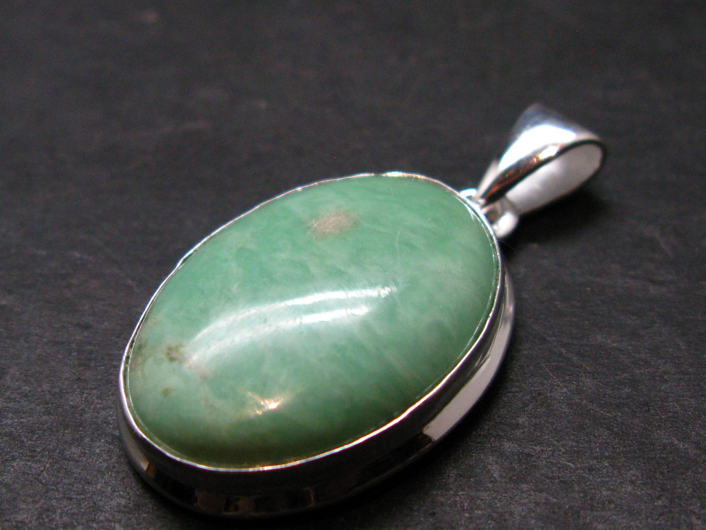 Rare Variscite Silver Plated Pendant from Utah - 1.4" - 6.00 Grams