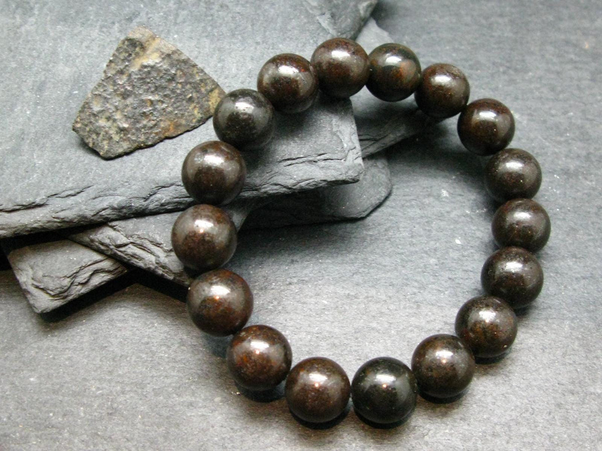 Meteorite Chondrite Genuine Bracelet ~ 7 Inches ~ 12mm Round Beads