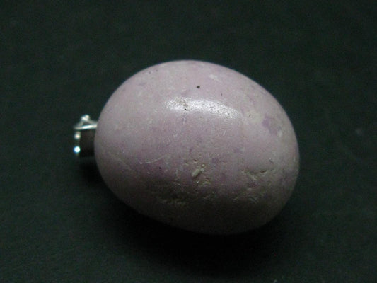 Phosphosiderite Tumbled Silver Pendant From Peru - 1.2"