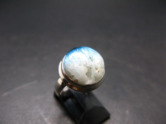 Blue Ice Glacierite Silver Ring from Indonesia - Size 6- 5.86 Grams