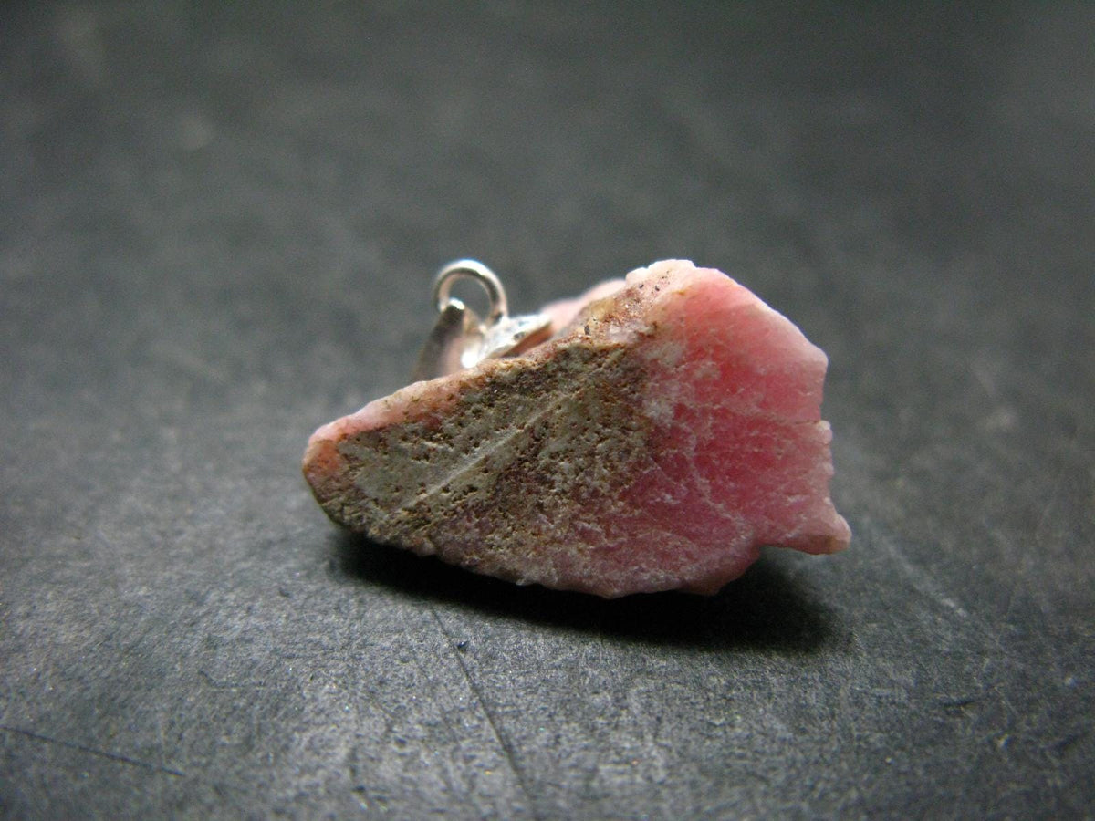 Rare Pink Tugtupite Sterling Silver Pendant From Greenland - 0.8" - 1.62 Grams