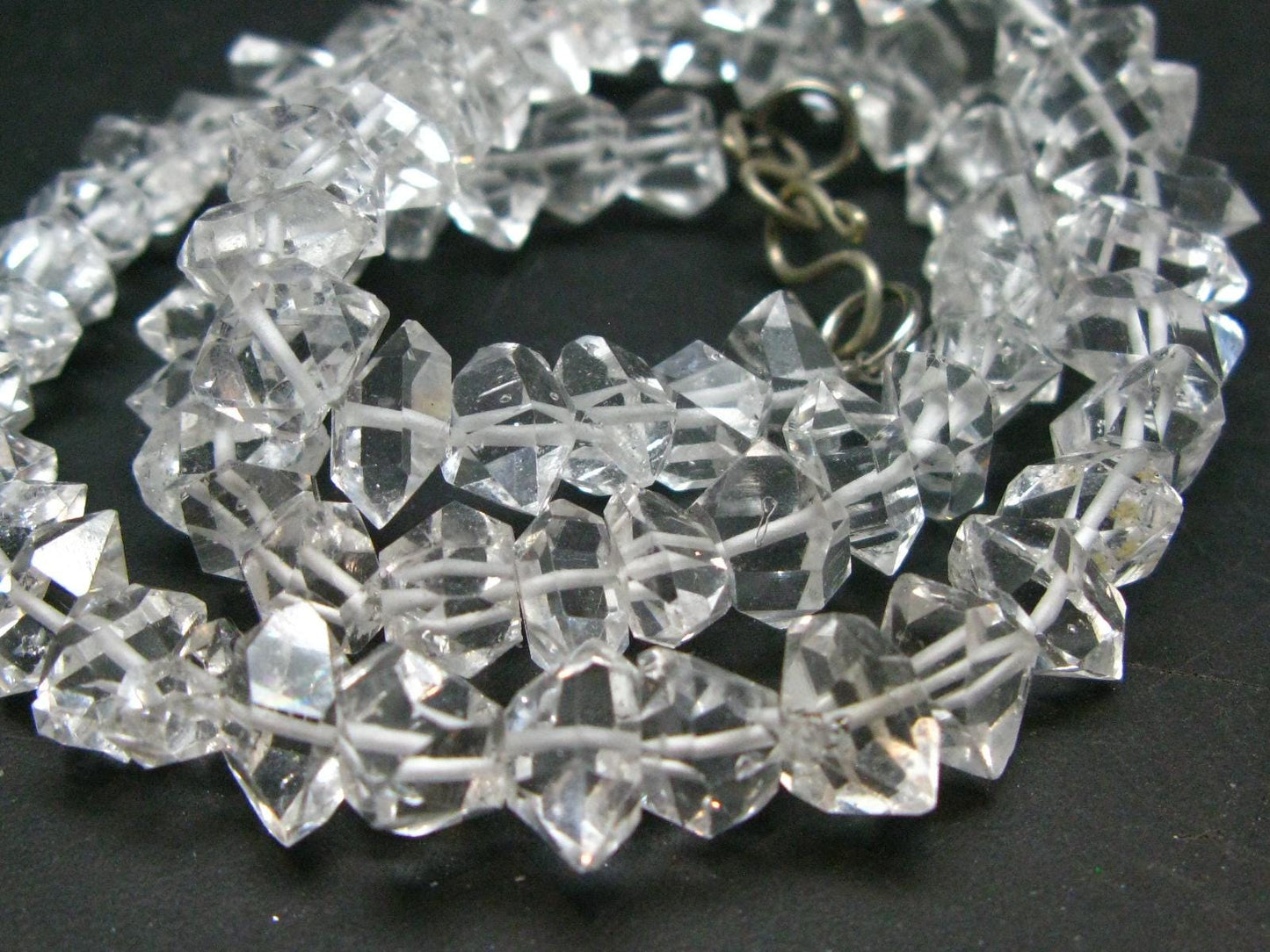 Herkimer Diamond Quartz Necklace From USA - 17" - 38.1 Grams