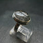 Natural Tourmaline in Quartz 925 Silver Ring From Brazil - 5.38 Grams - Size 5