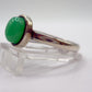 Chrysoprase Oval Ring – Elegant Natural Green Chalcedony Sterling Silver Jewelry - Size 8