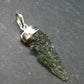 Moldavite Tektite Silver Pendant from Czech Republic - 1.7" - 2.5 Grams