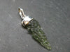 Moldavite Tektite Silver Pendant from Czech Republic - 1.7" - 2.5 Grams
