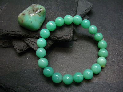 Chrysoprase Genuine Bracelet ~ 7 Inches ~ 10mm Round Beads