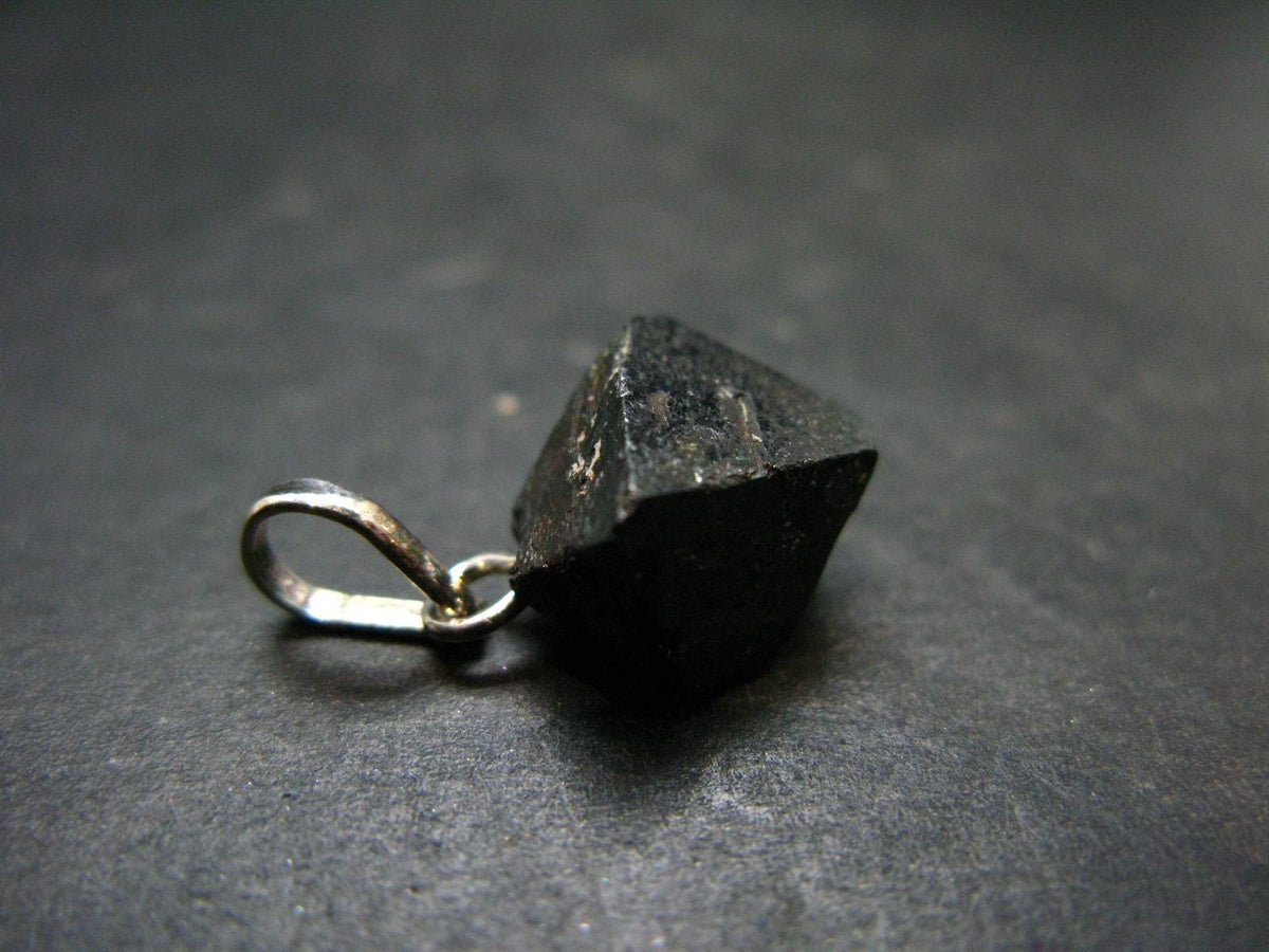 Magnetite Crystal Silver Pendant From Bolivia - 0.9" - 3.0 Grams
