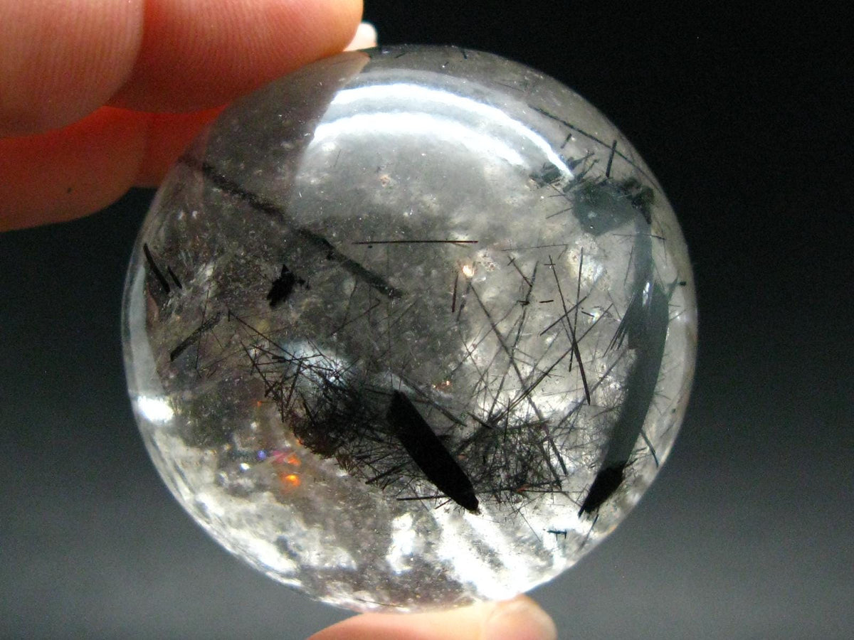 Fine Black Tourmaline In Quartz Sphere From Brazil - 1.9"