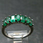 Emerald Faceted Silver Ring from Colombia - 3.42 Grams Total - Size 8