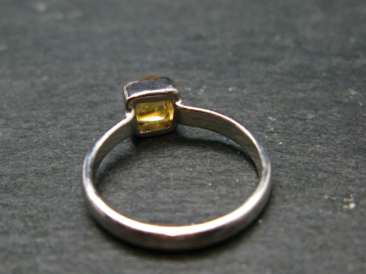 Fabulous Untreated Faceted Gem Imperial Topaz 925 Silver Ring from Brazil - Size 7 - 2.67 Grams