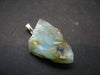 Andean Opal!! Natural Raw Greenish-Blue Opal Silver Pendant from Peru - 1.4" - 4.11 Grams