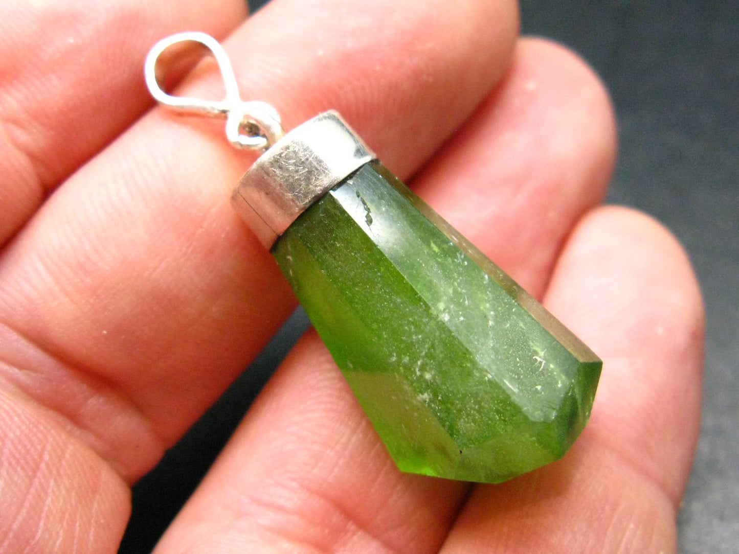 Peridot Olivine Pendant in SS From Arizona - 1.9" - 11.11 Grams