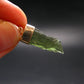 Gem Moldavite Tektite SS Pendant From Czech Republic - 1.2" - 1.8 Grams