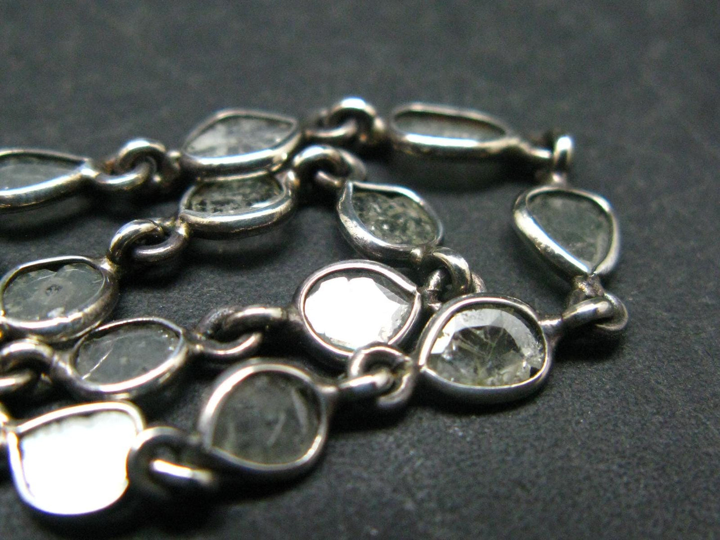 Very Rare Diamond Crystal Bracelet In Sterling Silver - 7"