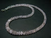 Natural Morganite Pink Beryl Gemstone Bead Necklace from Brazil - 17"