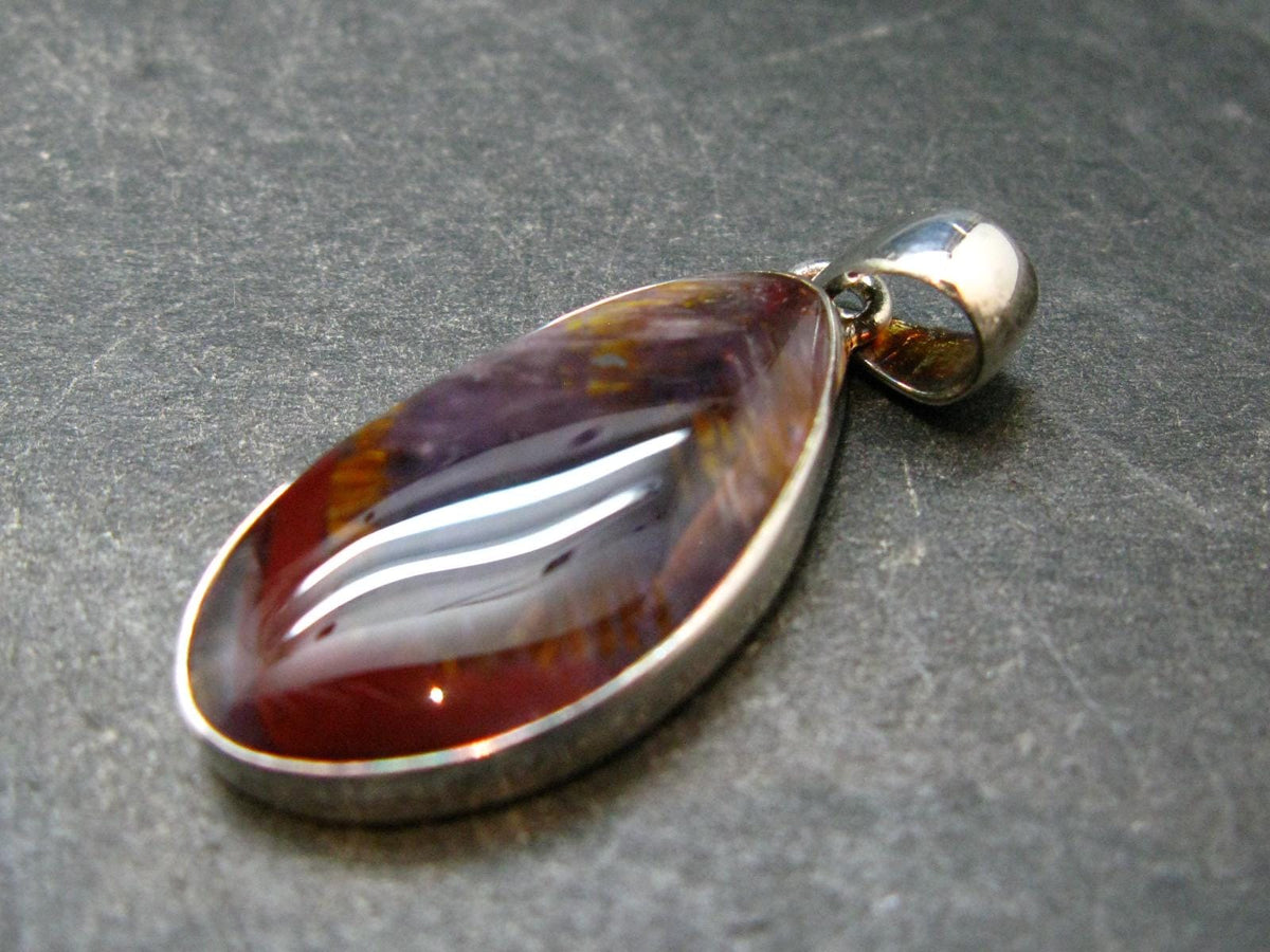 Cacoxenite Super 7 Silver Pendant From Brazil - 1.5" - 4.36 Grams