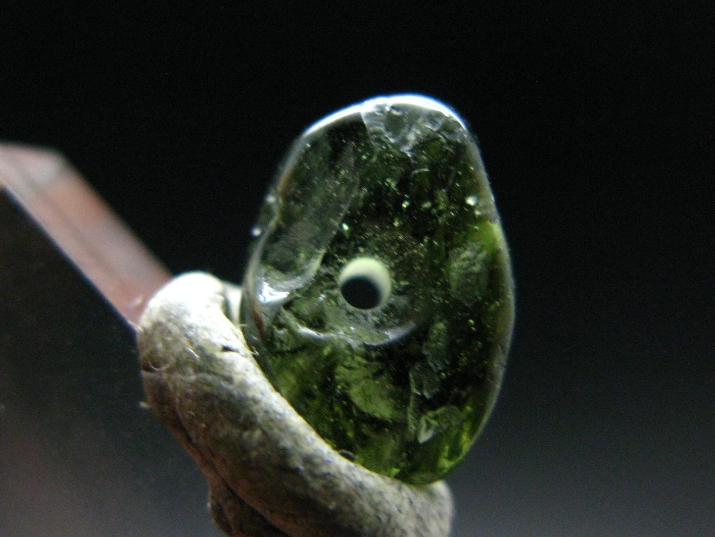 Moldavite Tektite Tumbled Bead from Czech Republic - 11 mm - 3.20 Carats