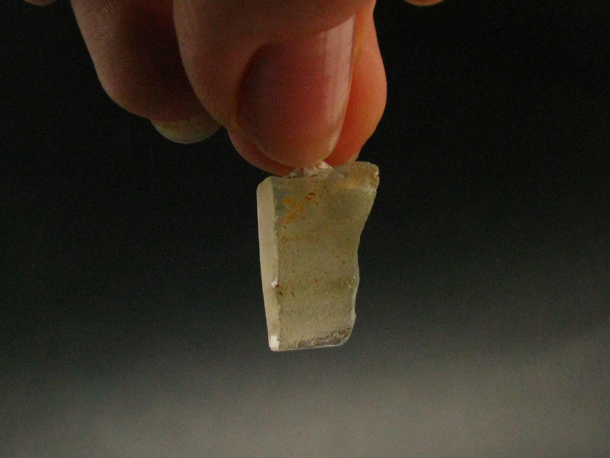 Gem Libyan Desert Glass Tektite Pendant Sterling Silver from Libya - 0.9" - 1.91 Grams