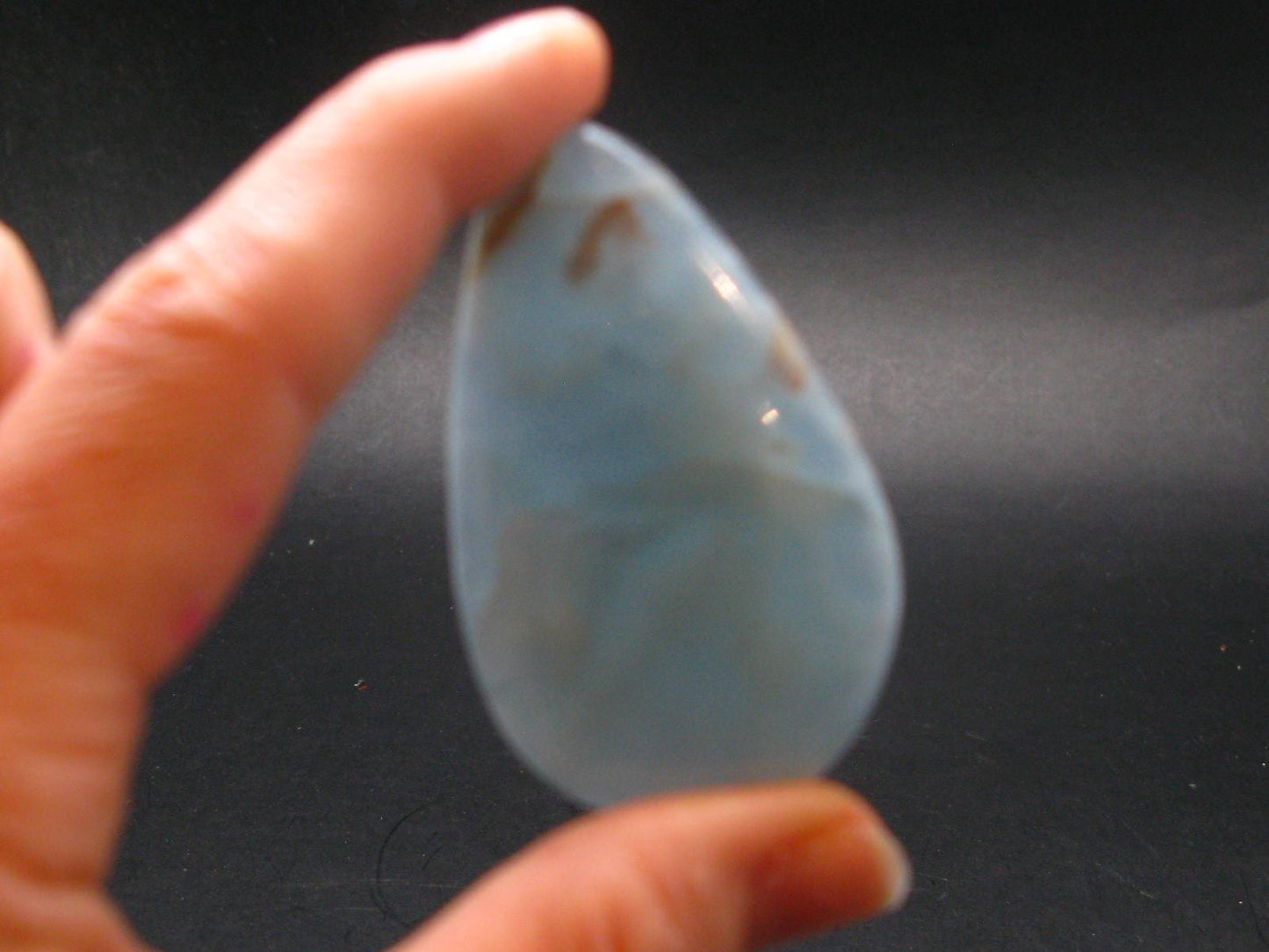 Stunning Lemurian Aquatine Blue Calcite Cabochon From Argentina - 2.2" - 23.30 Grams