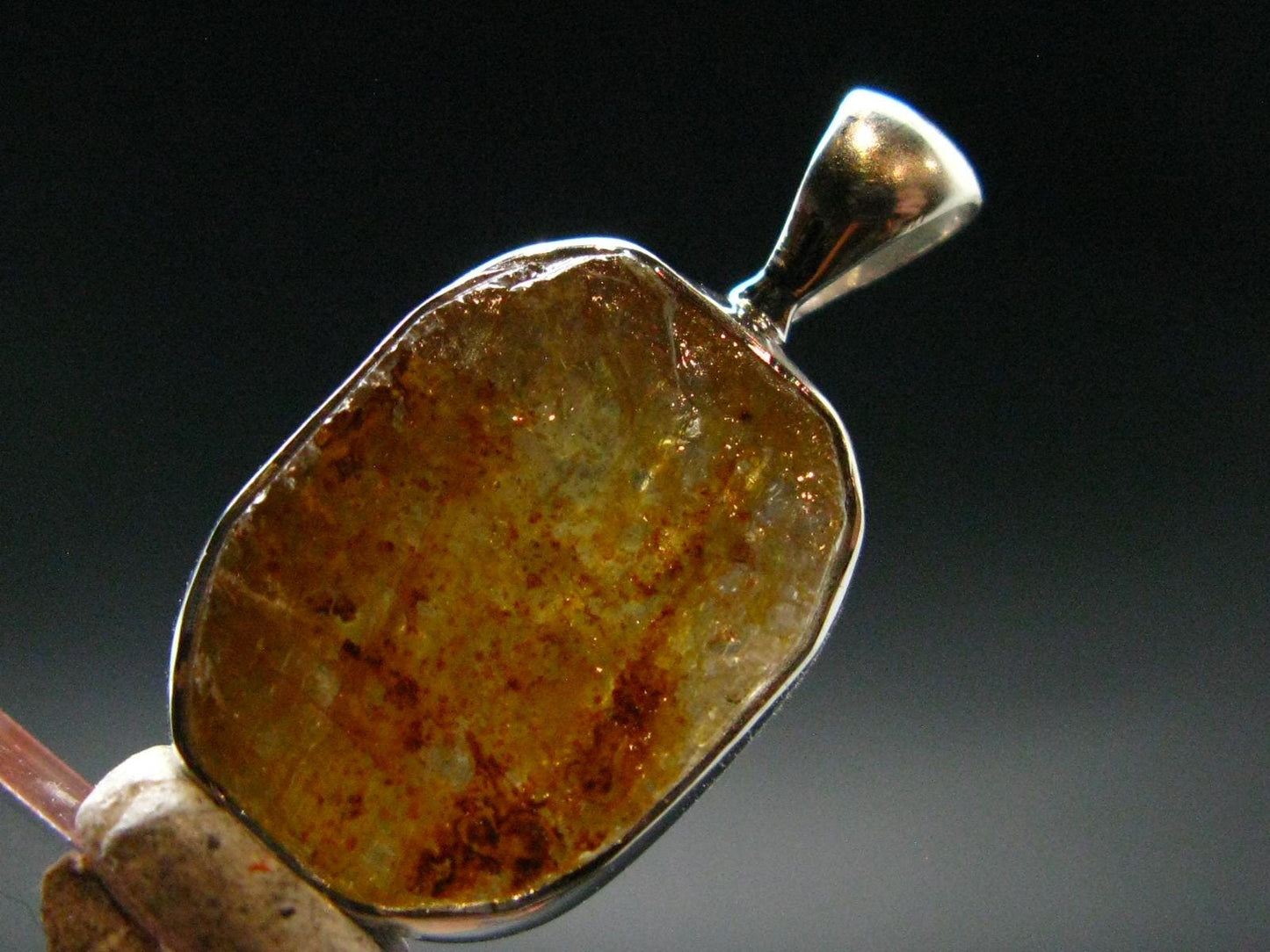 Rare Herderite Crystal Silver Pendant from Brazil - 1.1" - 3.22 Grams
