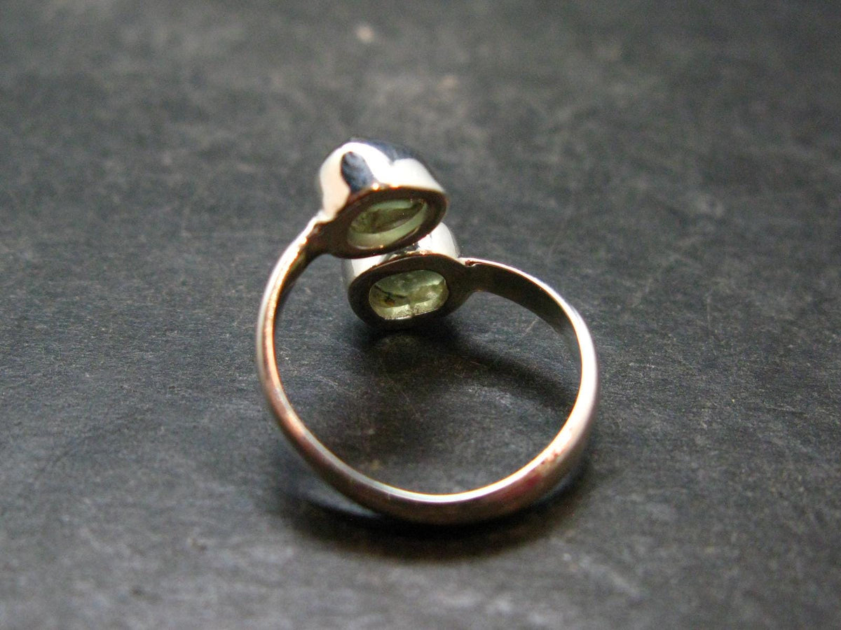 Cute Gem Moldavite Sterling Silver Ring From Czech Republic - Size 5 - 2.13 Grams