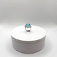 Swiss Blue Topaz Pear-Cut Ring with Accents – Bold Elegance & Uplifting Energy - Size 6