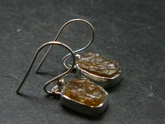 Rare Herderite Crystal Silver Earrings from Brazil - 2.92 Grams