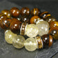 Tiger Eye & Rutilated Quartz Genuine Bracelet ~ 7 Inches ~ 8mm Round Beads
