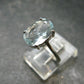 Genuine Facetted Aquamarine Gem Sterling Silver Ring - Size 6.5 - 2.65 Grams