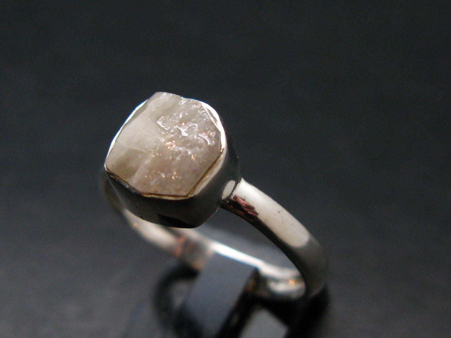 Phenakite Phenacite Crystal Silver Ring From Nigeria - Size 8 - 2.14 Grams