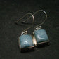 Natural Cabochon Larimar Pectolite 925 Sterling Silver Earrings from Dominican Republic - 4.32 Grams