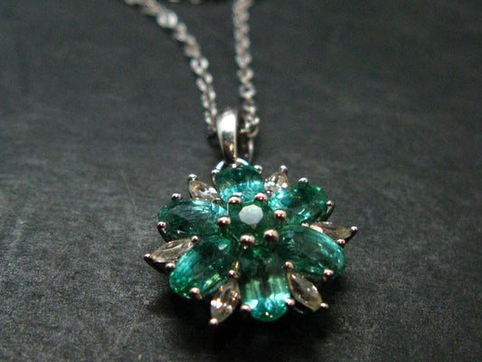 Emerald Silver Pendant W/Chain From Colombia - 3.05 Grams Total