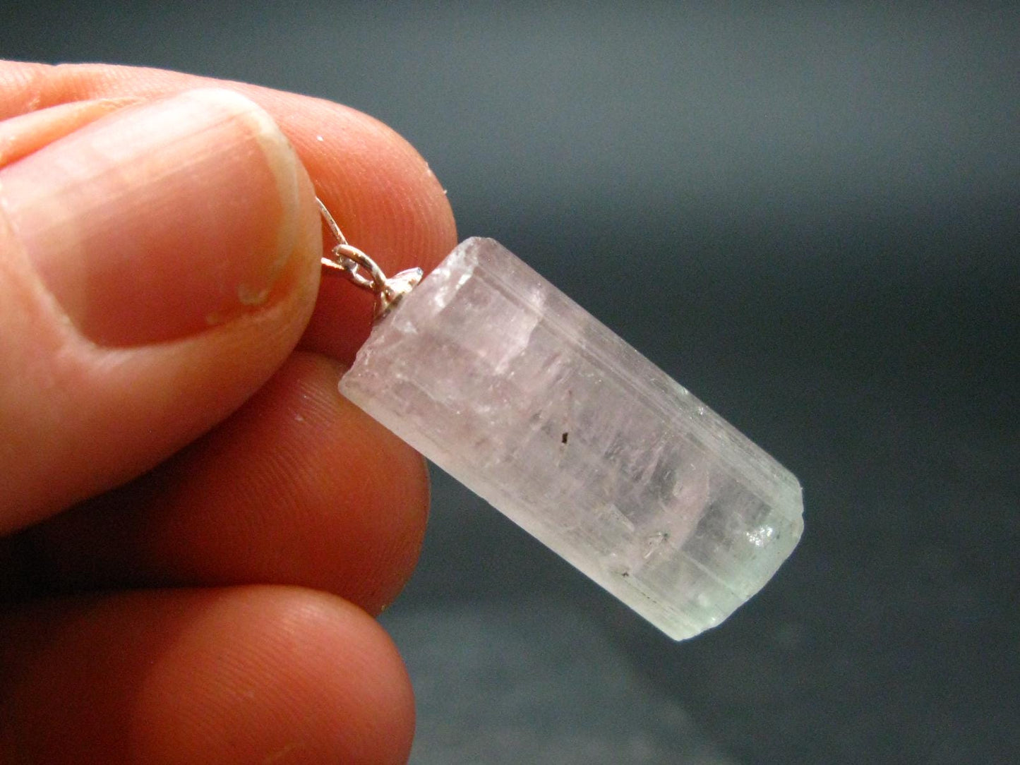 Pink Tourmaline Crystal Pendant - 1.1" - 5.19 Grams