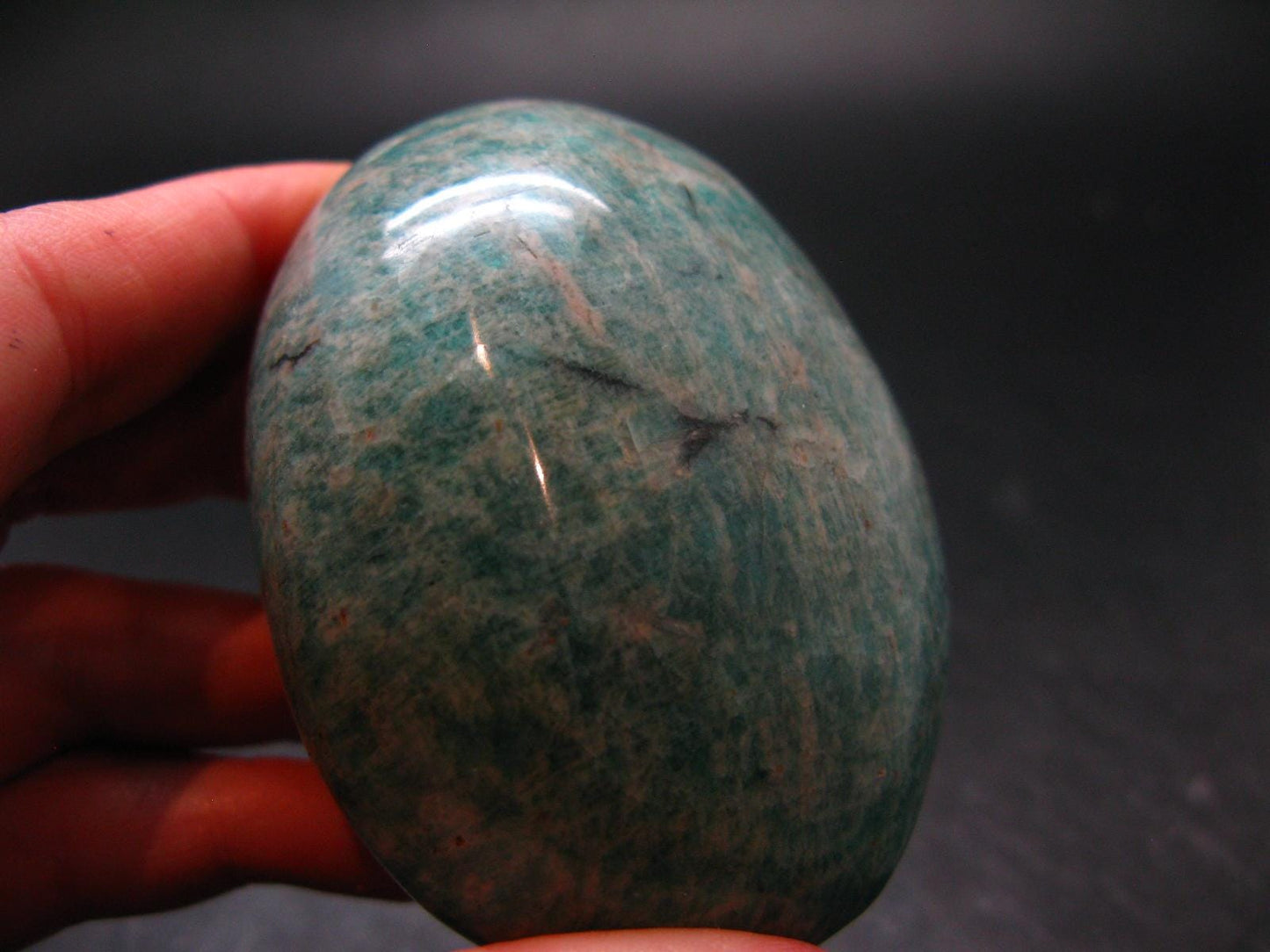 Rich Green Amazonite Tumbled Stone From Madagascar - 2.7"