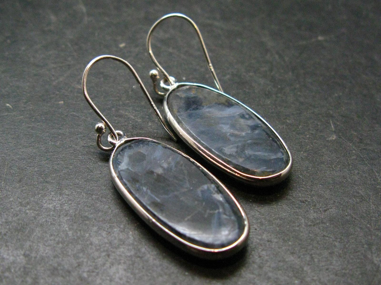 Natural Pietersite Silver Earrings from Namibia - 1.8" - 6.30 Grams