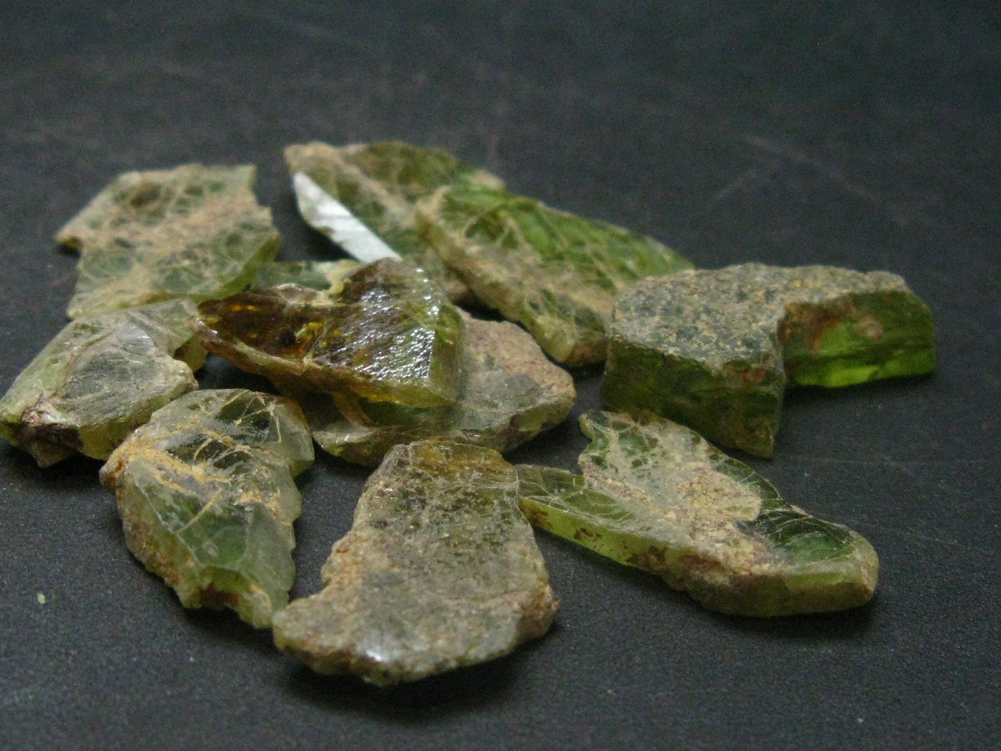 Lot of 10 Titanite Sphene Crystals From Brazil - 14.67 Grams