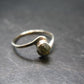 Cute Gem Moldavite Sterling Silver Ring From Czech Republic - Size 7 - 1.3 Grams
