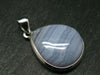Gem of Ecology!! Large Soft Blue Lace Agate 925 Silver Pendant from Namibia - 1.4" - 7.88 Grams