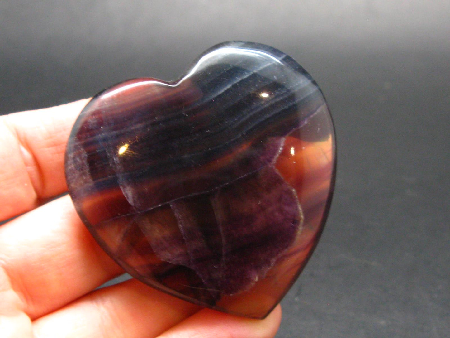 Large Tumbled Natural Fluorite Heart from China - 1.9" - 48.65 Grams