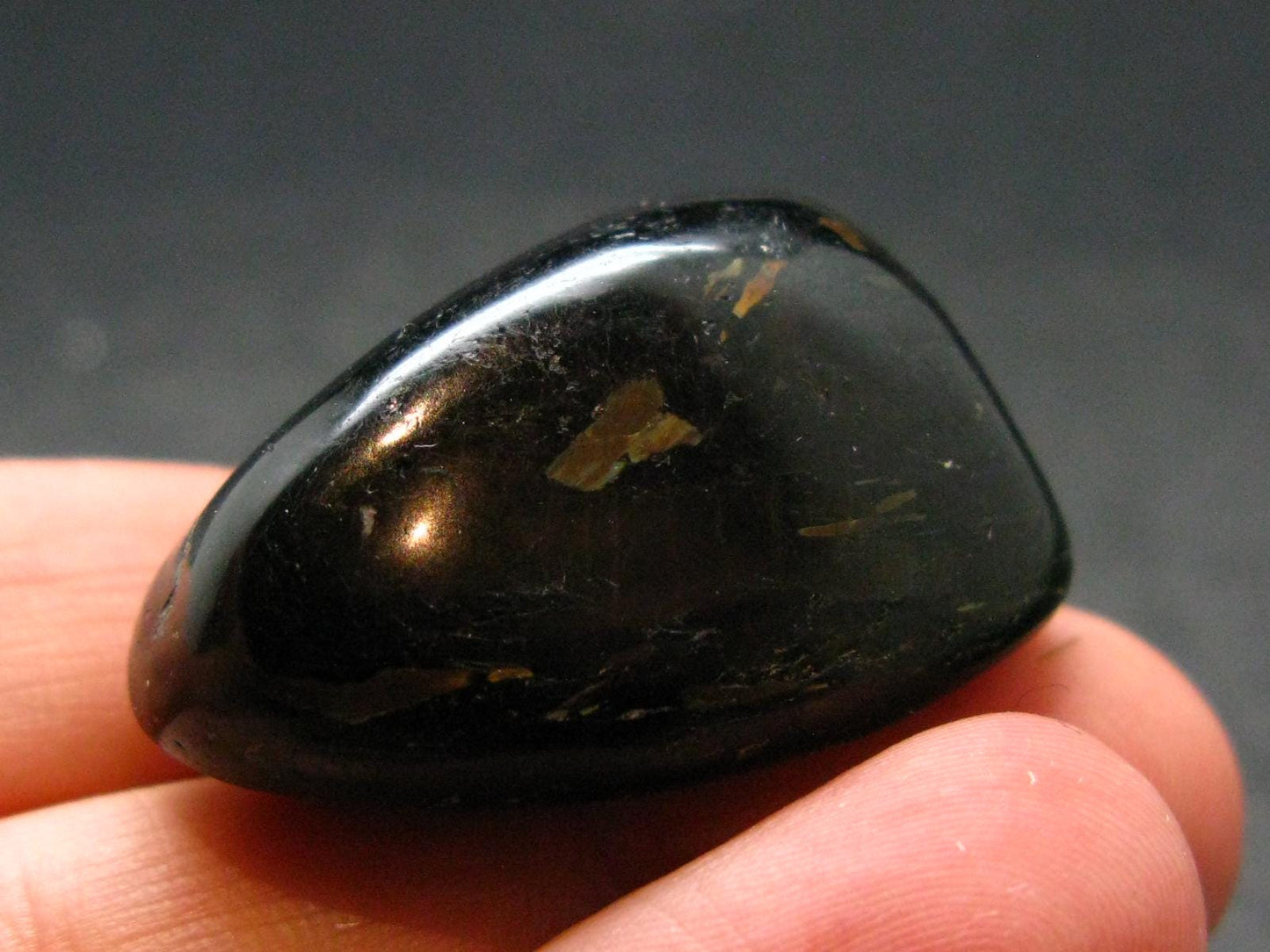 Rare Nuumite Nuummite Tumbled Stone From Greenland - 22.28 Grams - 1.2"