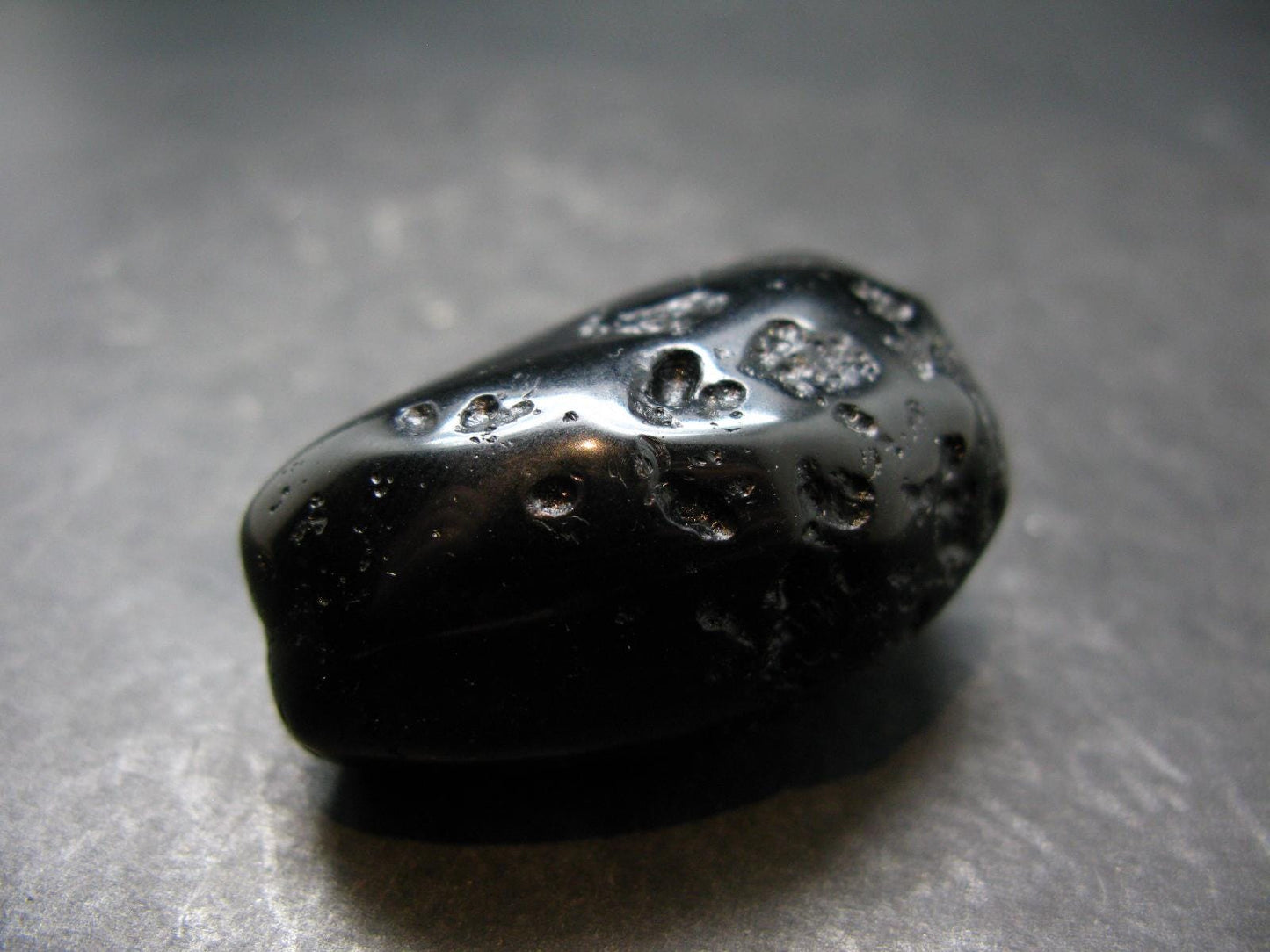 Rare Large Black Tibetan Tektite Tumbled Stone from Tibet - 1.7" - 33.78 Grams