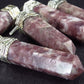 Lot of 5 Natural Lilac Lepidolite Mica Pencil Point Pendants From Brazil