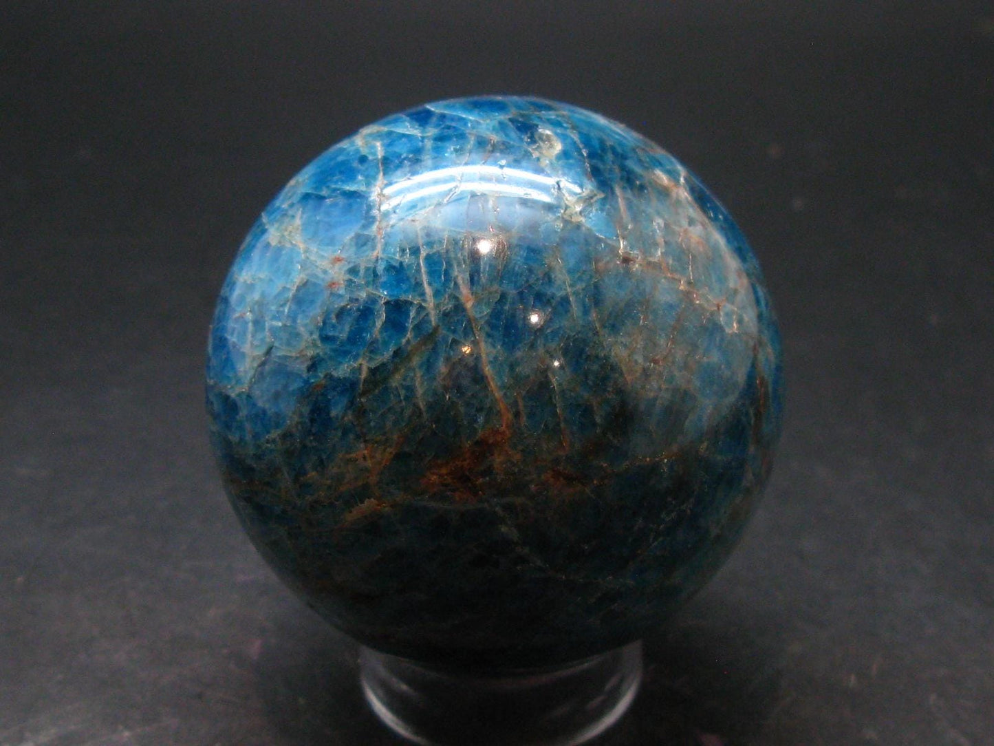 Large neon blue Apatite sphere from Madagascar- 362.8 - 2.3"