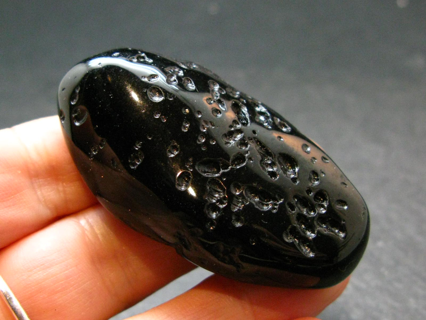 Rare Large Black Tibetan Tektite Tumbled Stone from Tibet - 2.1" - 32.74 Grams