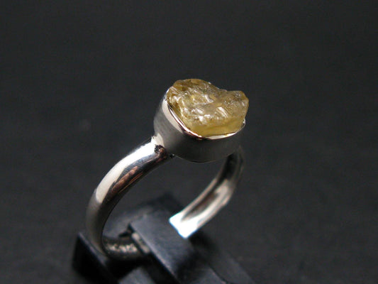 Rare Agni Gold Danburite Silver Ring From Tanzania - 1.89 Grams - size 7