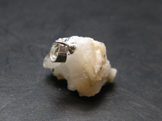 Natrolite Crystal Silver Pendant from Canada - 0.7" - 1.91 Grams