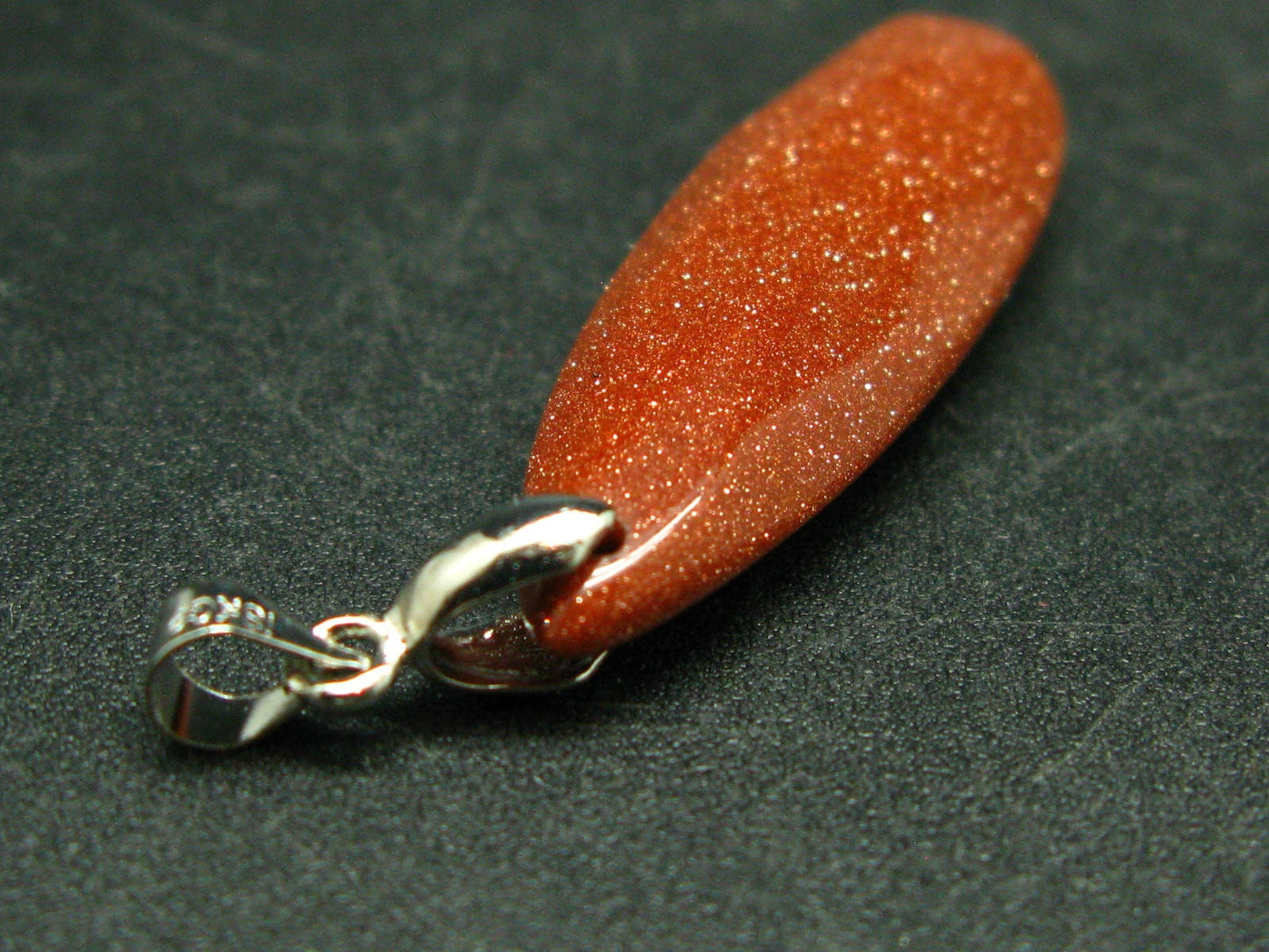 Reddish Brown Goldstone Pendant - 1.9"