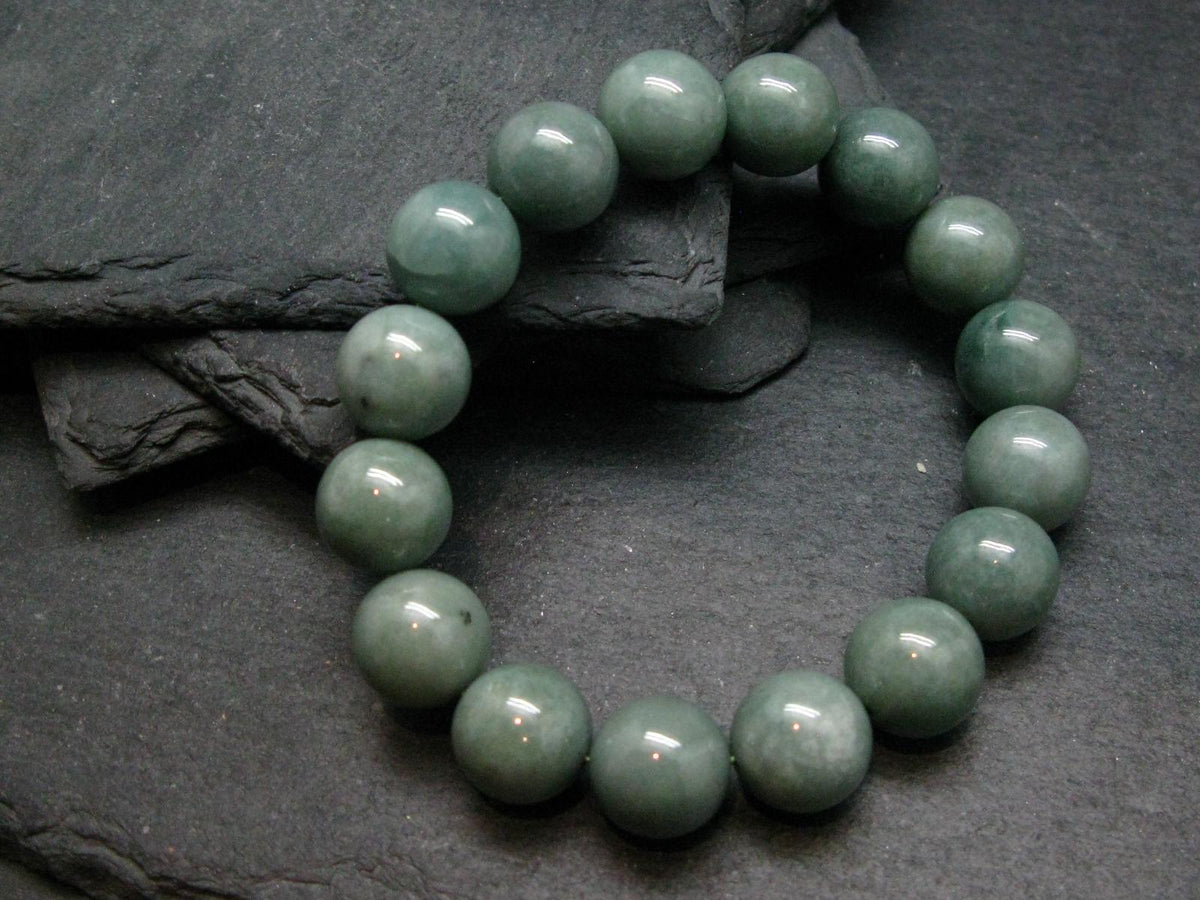 Guatemala Jade Jadeite Genuine Bracelet ~ 7 Inches ~ 12mm Round Beads