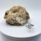 Raw Herderite Double Stone Sterling Silver Wrap Ring - SIZE 9